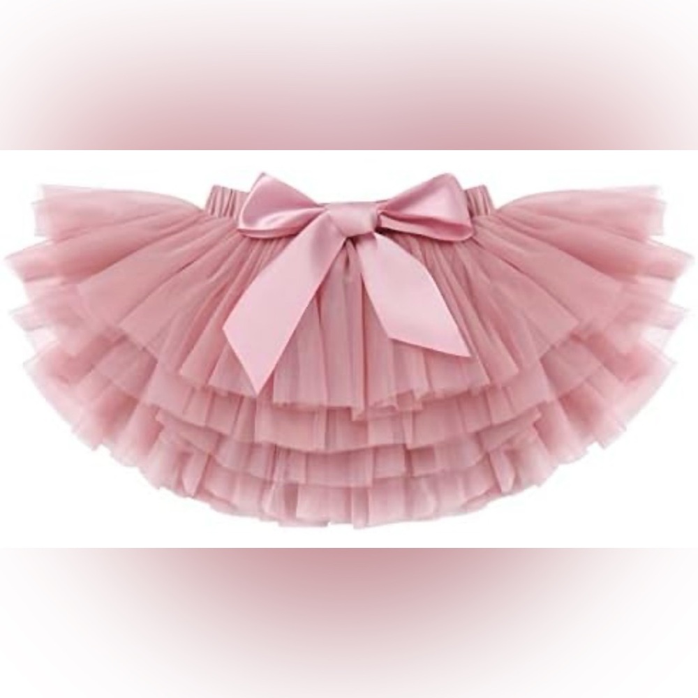 Pink Tulle Skirt with Bow, fits 12-18 months